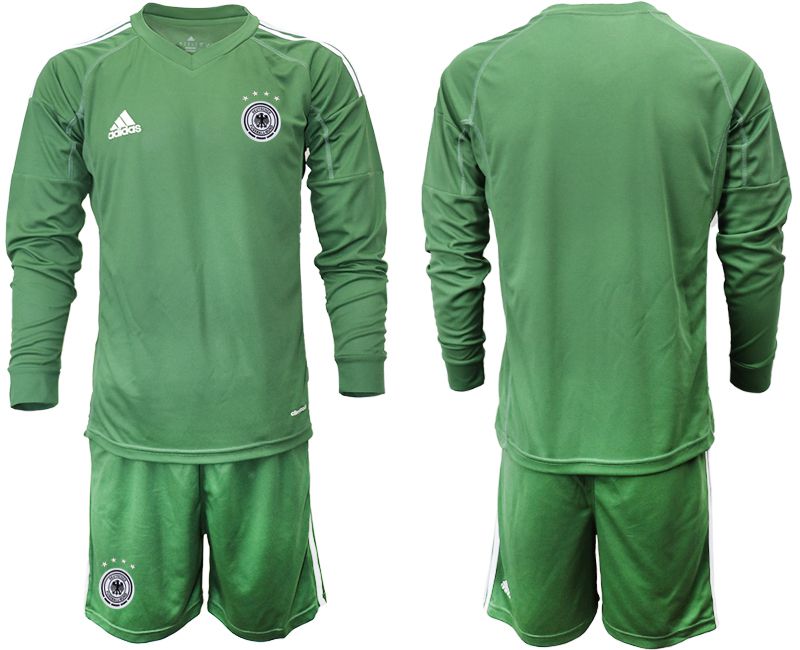 Men 2021 World Cup National Germany army green long sleeve goalkeeper Soccer Jerseys->germany jersey->Soccer Country Jersey
